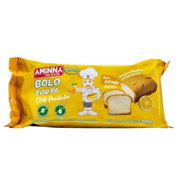 Bolinho Do Chef Paulinho Sabor Laranja s/ Glúten 240g Aminna