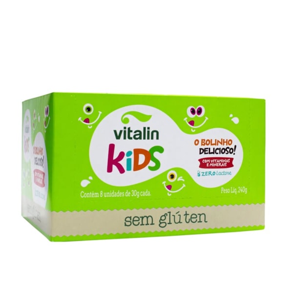 Bolinho Kids Sabor Chocolate Display 8X30g Vitalin