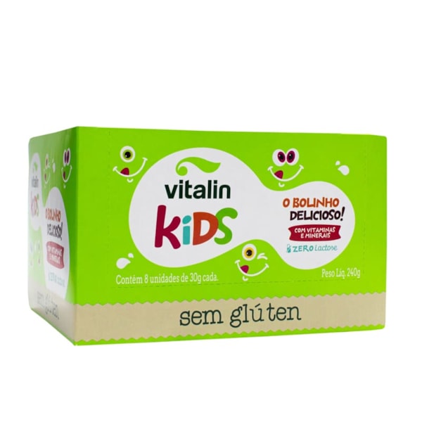 Bolinho Kids Sabor Laranja Display 8X30g Vitalin