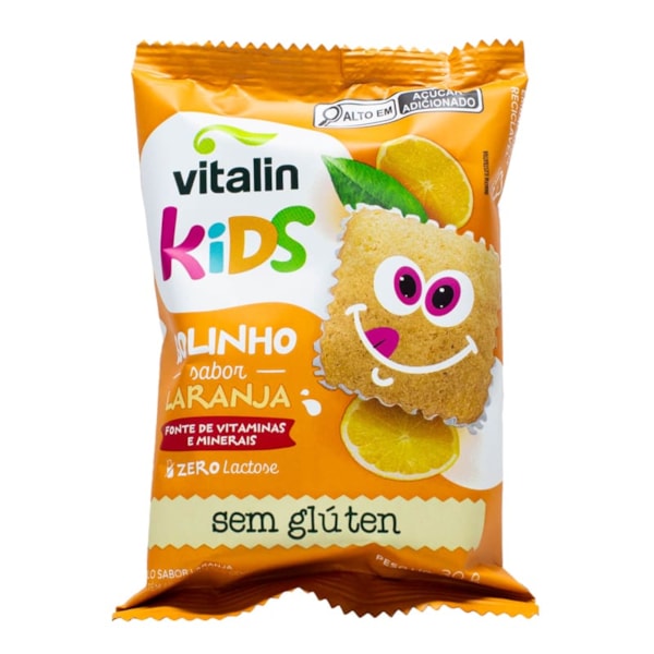 Bolinho Kids Sabor Laranja Display 8X30g Vitalin