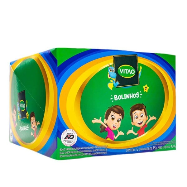 Bolinho Recheado Com Avelã Zero Açúcar E S/ Glúten Display 12X35g Vitao