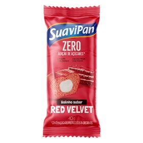Bolinho Red Velvet Recheado C/ Marshmallow Zero Açúcar Display 12x40g Suavipan