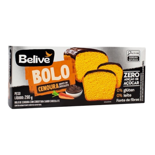 Bolo De Cenoura Sem Glúten 290g Belive