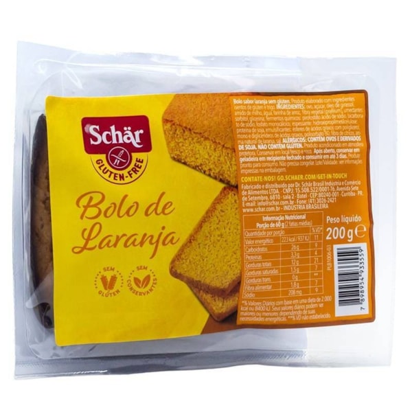 Bolo de laranja s/ glúten e lactose 200g Schär