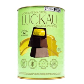 Bombom 54% Com Creme De Pistache Zero Açúcar S/ Glúten Lata Luckau