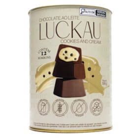 Bombom Ao Leite Com Creme De Cookies And Cream Zero Açúcar S/ Glúten Lata Luckau