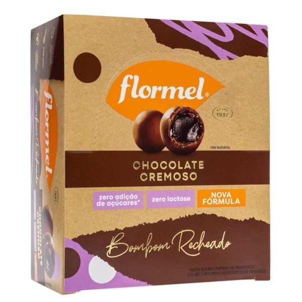 Bombom Ao Leite Recheado Com Chocolate Cremoso Display 10x37,5 Flormel