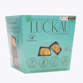 Bombom Paçoca Cremosa 54% Zero Açúcar S/ Glúten Display 18X16,5g Luckau