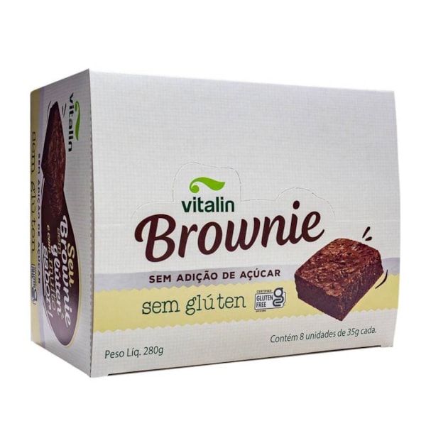 Brownie Cappuccino Zero Açúcar Integral Display 8x35g Vitalin