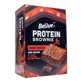 Brownie Protein Double Chocolate Zero Açúcar S/ Glúten E Lactose 10x40g Belive