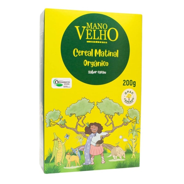 Cereal Matinal Orgânico Sabor Cacau 200g Mano Velho