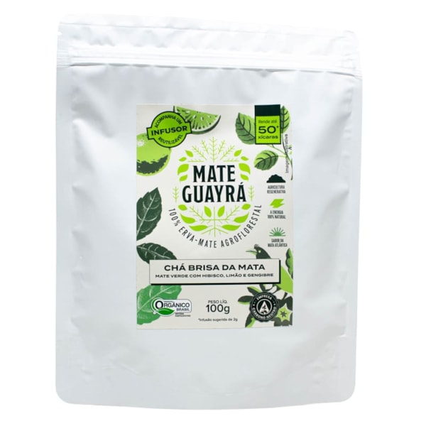 Chá Brisa Da Mata C/ Mate Verde, Hibisco, Limão E Gengibre 60g Mate Guayrá