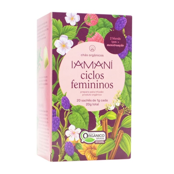 Chá Ciclos Femininos Orgânico C/ 20 Sachês De 1g Iamaní