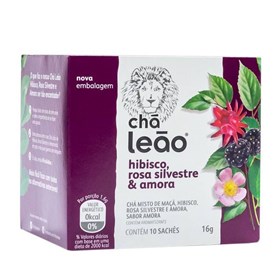 Chá De Hibisco, Rosa Silvestre E Amora C/ 10 Sachês Leão