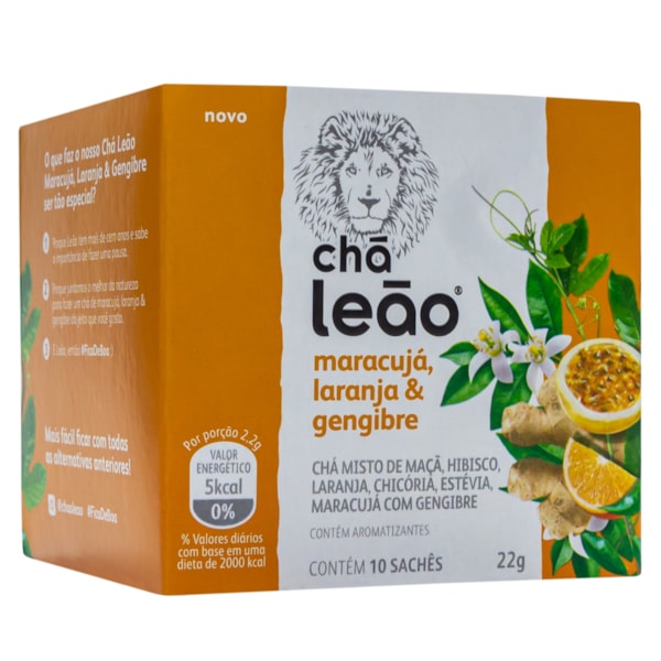 Chá De Maracujá, Laranja E Gengibre C/ 10 Sachês Leão