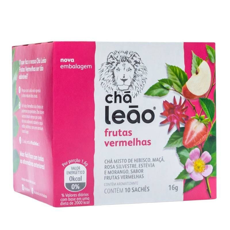 Chá Frutas E Flores De Frutas Vermelhas C/ 10 Sachês Leão