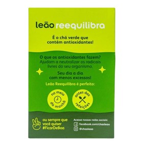 Chá Funcional Reequilibra de Chá Verde, Hortelã e Limão c/ 10 sachês Leão
