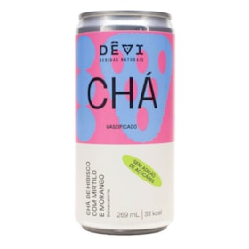 Chá Gaseificado Sabor Hibisco, Morango E Mirtilo Zero Açúcar Lata 269ml Dêvi