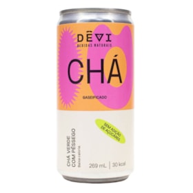 Chá Gaseificado Verde Sabor Pêssego Zero Açúcar Lata 269ml Dêvi