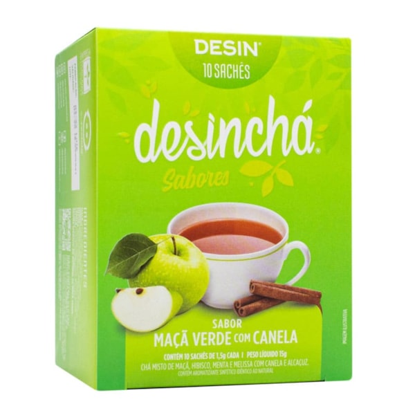 Chá Maçã Verde Com Canela C/ 10 Sachês Desinchá