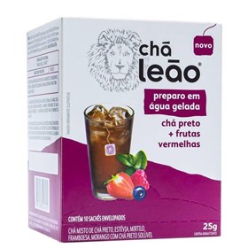 Chá Para Água Gelada De Chá Preto E Frutas Vermelhas C/ 10 Sachês Leão