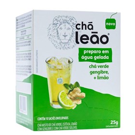 Chá Para Água Gelada De Chá Verde, Gengibre E Limão C/ 10 Sachês Leão