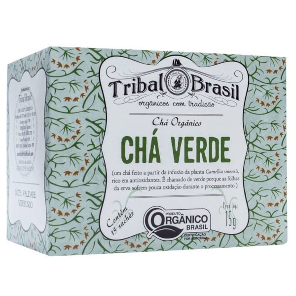 Chá Verde Orgânico C/ 15 Sachês De 1g Tribal Brasil