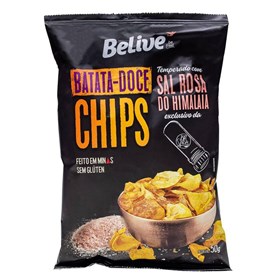Chips De Batata Doce Temperado Com Sal Rosa Do Himalaia 50g Belive