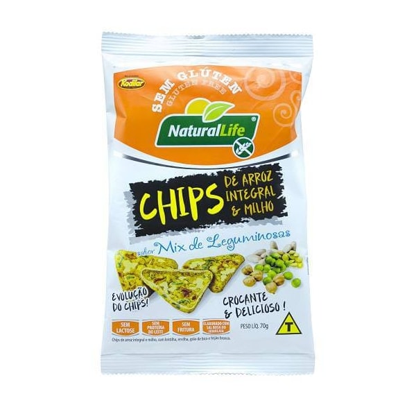 Chips Integral de Arroz e Milho sabor Leguminosas 70g - Natural Life