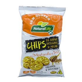 Chips Integral de Arroz e Milho sabor Mostarda e Mel 70g Natural Life