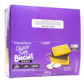 Choco Soy Biscuit Dark Display 18X30g Olvebra