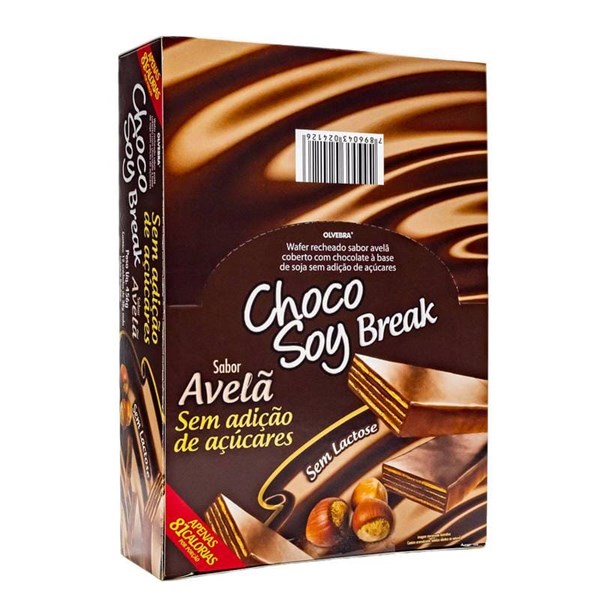 Choco Soy Break Avelã Zero Display 12x38g Olvebra