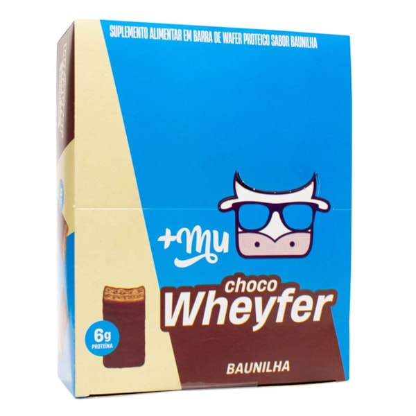 Choco Wheyfer Sabor Baunilha c/ Cobertura de Chocolate Display 12x25g +Mu