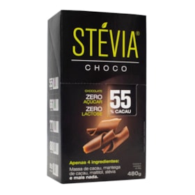 Chocolate 55% Cacau Display 6x80g Stévia Choco