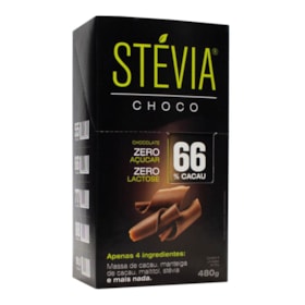 Chocolate 66% Cacau Display 6x80g Stévia Choco