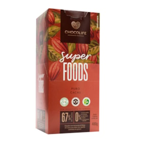 Chocolate 67% Cacau Puro Super Foods Display 6X80g Chocolife