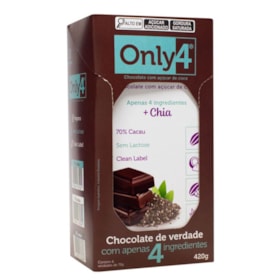 Chocolate 70% Cacau sabor Chia Display 6x80g Only4