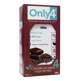 Chocolate 70% Cacau sabor Nibs Display 6x80g Only4