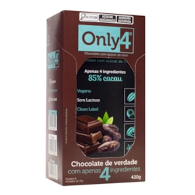 Chocolate 85% Cacau Sabor Puro Display 6X80g Only4