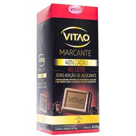Chocolate Ao Leite 40% Zero Açúcar Display 6X70g Vitao