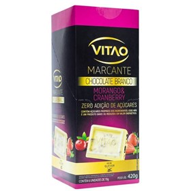 Chocolate Branco Morango E Cranberry Zero Açúcar Display 6X70g Vitao