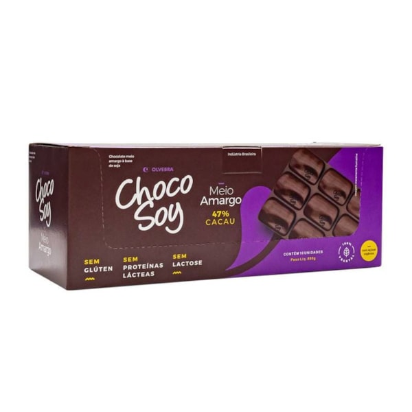 Chocolate Choco Soy Meio Amargo Display 10x80g Olvebra