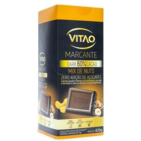 Chocolate Meio Amargo Com Mix De Nuts Zero Açúcar Display 6X70g Vitao