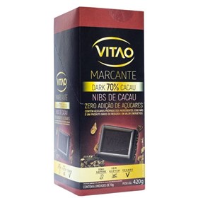 Chocolate Nibs De Cacau 70% Zero Açúcar Display 6X70g Vitao