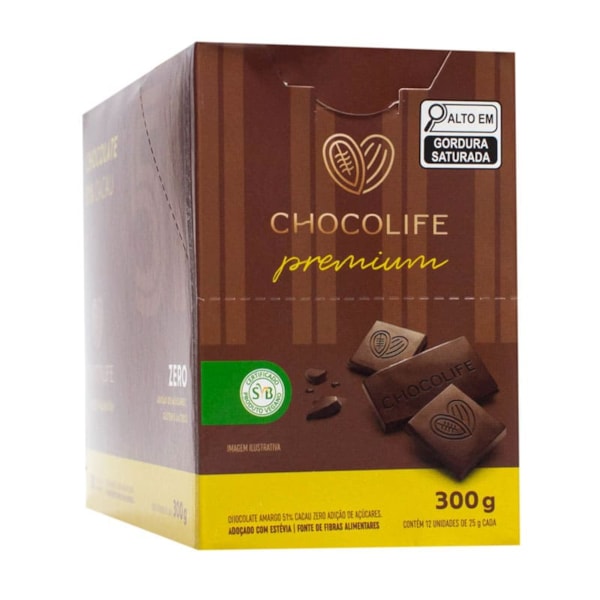 Chocolate Premium 51% Cacau Display 12X25g Chocolife