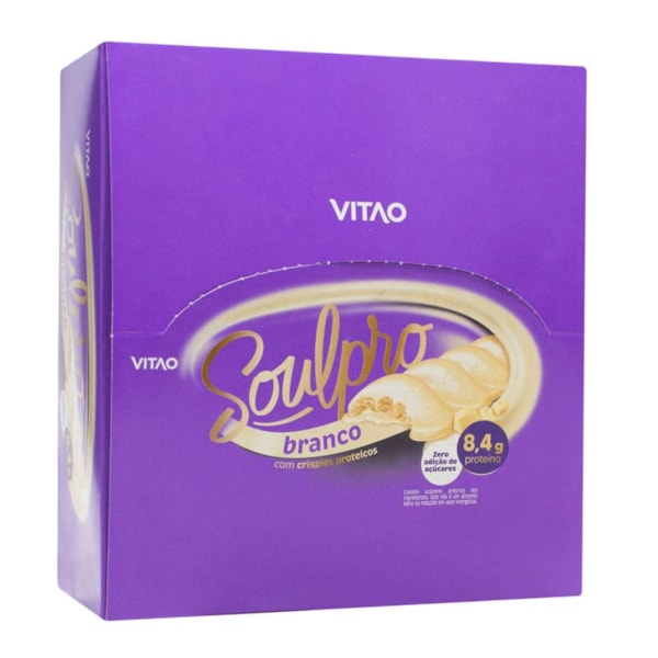 Chocolate Soulpro Branco Zero Açúcar Display 12X40g Vitao