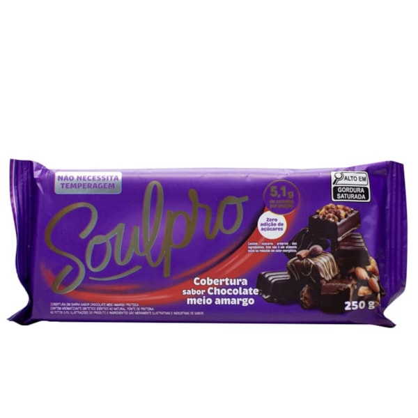 Chocolate Soulpro Meio Amargo Zero Açúcar 250g Vitao