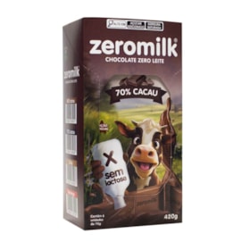 Chocolate Zero Leite Puro 70% Cacau Display 6X70g Zeromilk