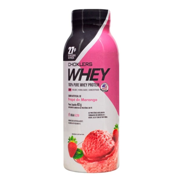 Choklers Whey Frape De Morango Garrafa 40g Mix Nutri