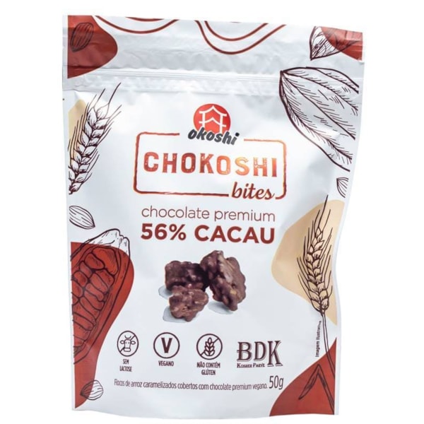 Chokoshi Bites Vegano 56% Cacau 50g Okoshi